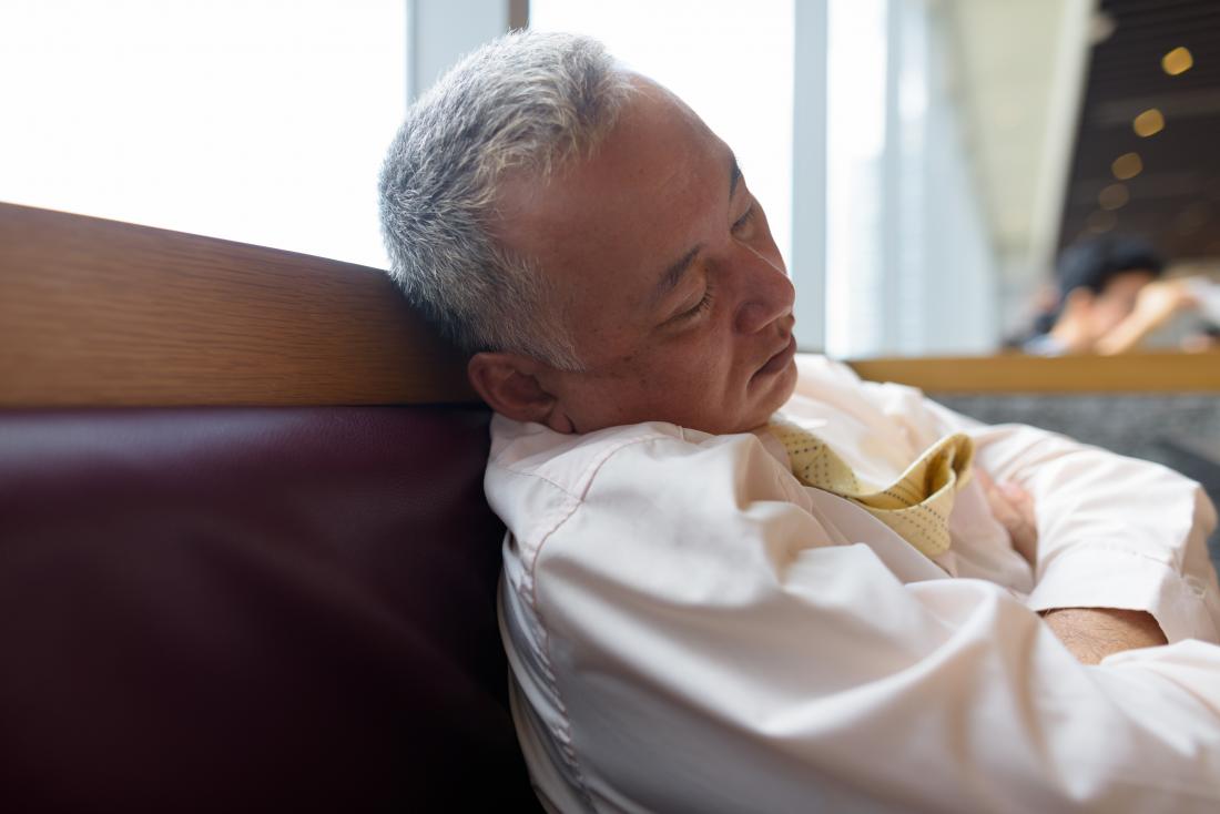 mature man having a nap